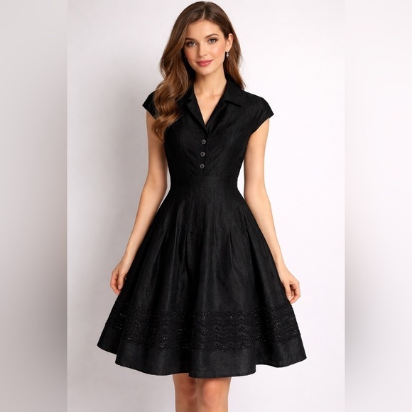 JS Boutique Dresses & Skirts - JS Boutique vintage elegant timeless little black dress size 6